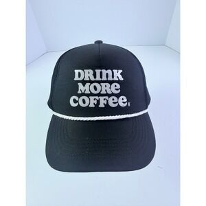 Dutch Bros Coffee Drink More Coffee Trucker Hat Black Mesh Snapback Rope Cap